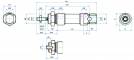 Micro cilindru dubla actiune magnetic, piston 16 mm, cursa 400 mm