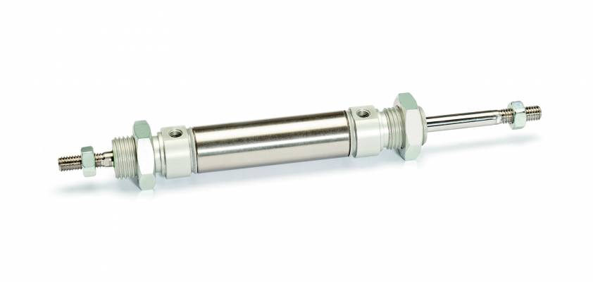 Micro cilindru dubla actiune magnetic cu tija bilaterala