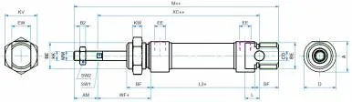 Micro cilindru simpla actiune magnetic - arc spate