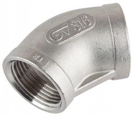 Cot 45° cu filete interioare cu filete interioare Rp 1/4&QUOT;, inox AISI 316