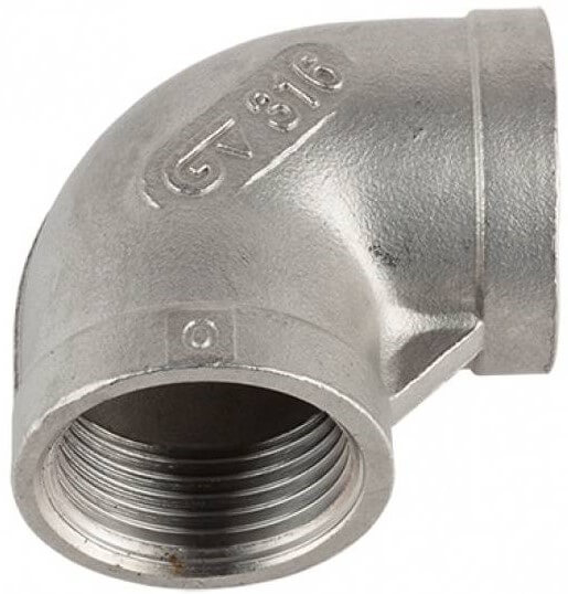 Cot 90° cu filete interioare, din diferite tipuri de inox