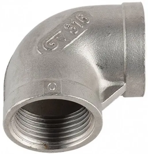Cot 90° cu filete interioare, din diferite tipuri de inox