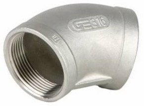 Cot 45° cu filete interioare cu filete interioare NPT 1/2&QUOT;, inox AISI 316