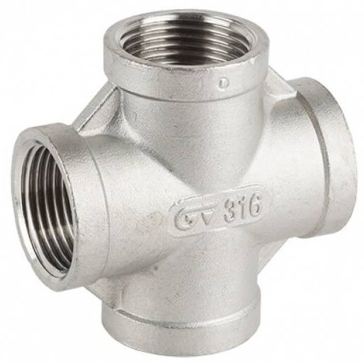 Conectori X cu filete interioare, din inox AISI 316