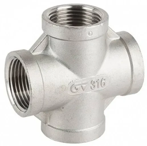 Conectori X cu filete interioare, din inox AISI 316