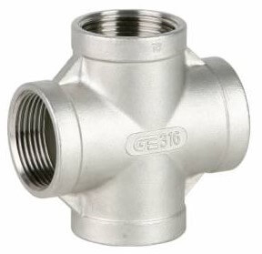 Conector X cu filete interioare NPT 1/4&QUOT;, inox AISI 316