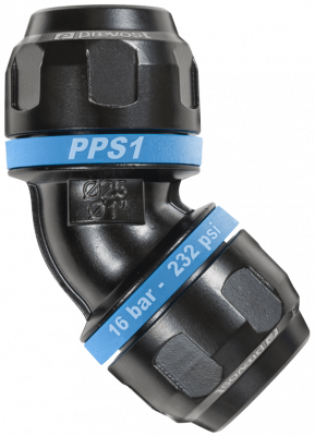 Cupla push-on 45° ,egala, pentru teava
