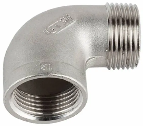 Cot 90° cu filet interior/exterior, din diferite tipuri de inox