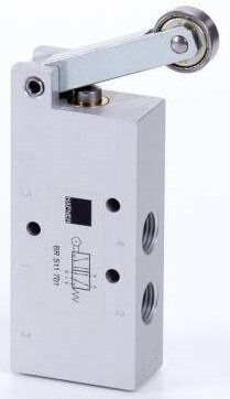 Distribuitor 5/2 actionare mecanica, cu rola - INOX