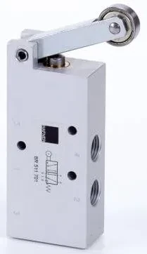 Distribuitor 5/2 actionare mecanica, cu rola - INOX