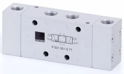 Distribuitor 5/3 centru presurizat, actionare pneumatica - temperaturi scazute