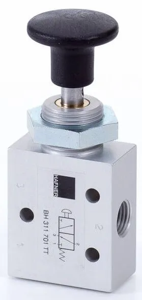 Distribuitor 3/2 cu buton, actionare manuala - temperaturi scazute