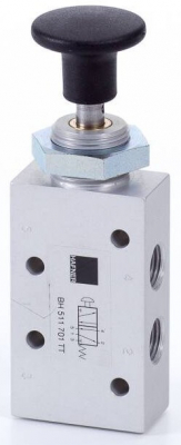 Distribuitor 5/2 cu buton, actionare manuala - temperaturi scazute