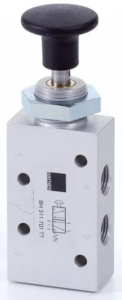 Distribuitor 5/2 cu buton, actionare manuala - temperaturi scazute