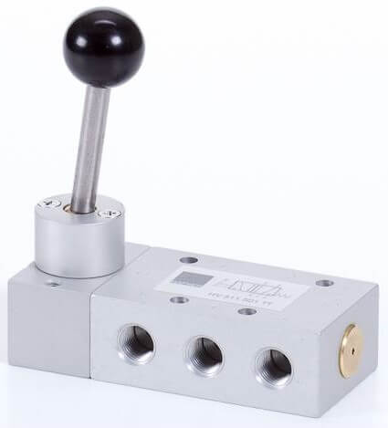 Distribuitor 5/2 cu maneta, actionare manuala - temperaturi scazute