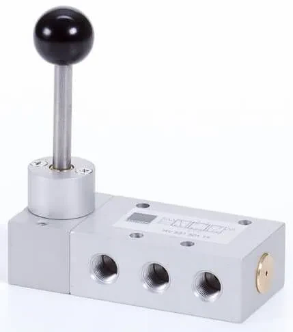 Distribuitor 5/3 cu maneta, centru exhaustat - temperaturi scazute