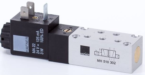 Distribuitor 5/2 electric, monostabil, montaj in linie tip MH