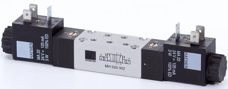Distribuitor 5/2 electric, bistabil, montaj in linie tip MH