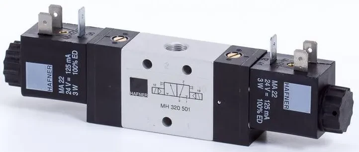 Distribuitor 3/2 electric, bistabil, montaj linie