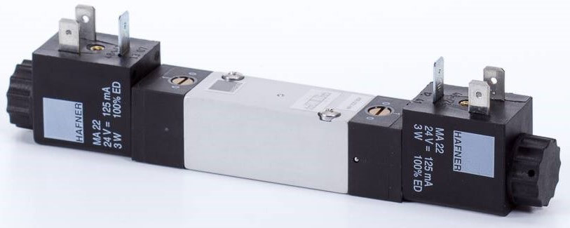 Distribuitor 5/3 electric, centru inchis, montaj placa - temperaturi scazute