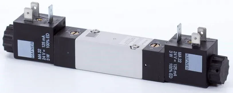 Distribuitor 5/3 electric, centru inchis, montaj placa - temperaturi scazute