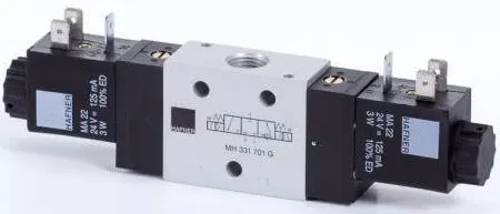 Distribuitor 3/3 electric, centru inchis, montaj linie/placa