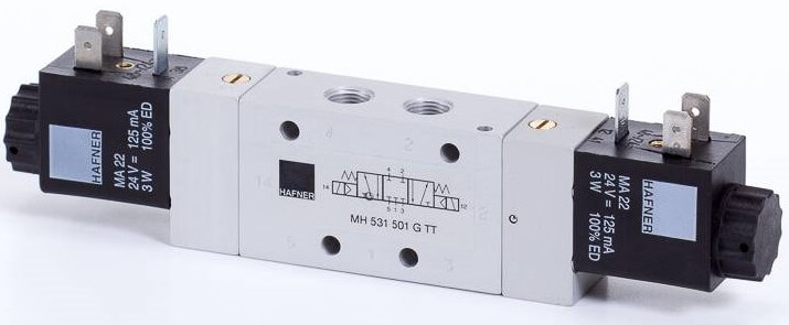 Distribuitor 5/3 electric, centru exhaustat - temperaturi scazute