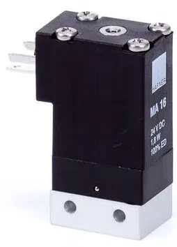 Distribuitor 3/2 electric, monostabil, montaj in linie tip MD