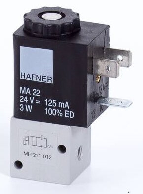 Distribuitor 2/2 electric, monostabil, montaj in linie tip MH