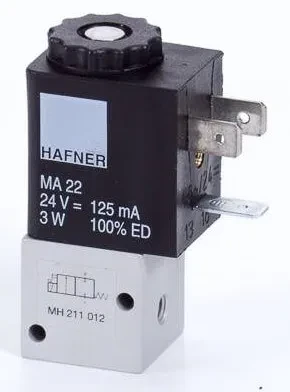 Distribuitor 2/2 electric, monostabil, montaj in linie tip MH