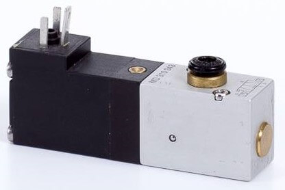 Distribuitor 3/2 electric, monostabil, montaj pe placa-baterie, porturi distribuitor