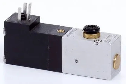 Distribuitor 3/2 electric, monostabil, montaj pe placa-baterie, porturi distribuitor