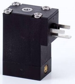 Distribuitor 3/2 electric, monostabil, montaj pe placa-baterie, porturi placa