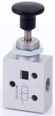 Distribuitor 3/2 cu buton incorporat - montaj in panou