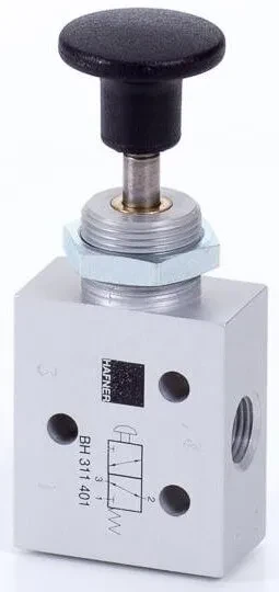 Distribuitor 3/2 cu buton incorporat - montaj in panou