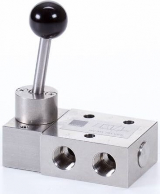 Distribuitor 3/2 actionare manuala, cu maneta - INOX