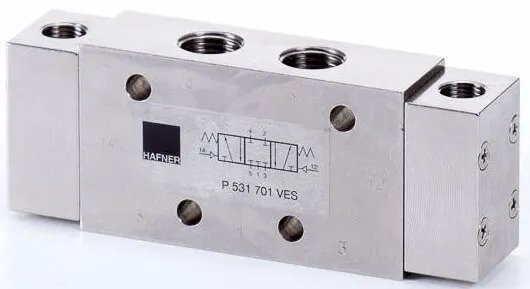 Distribuitor 5/3 pneumatic, centru inchis - INOX
