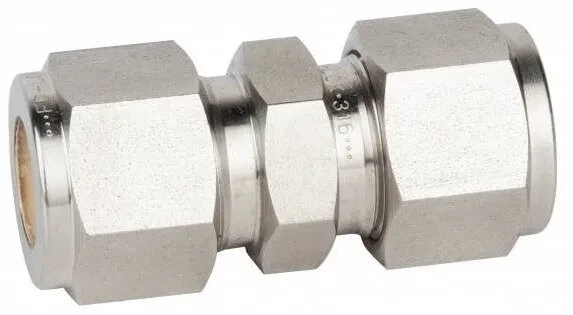 Fiting drept de legatura, egal sau redus, tub in inch, din inox AISI 316