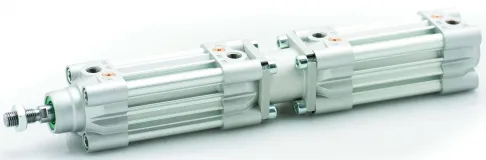 Cilindru tandem multi-pozitie cu amortizare, Ø32-125