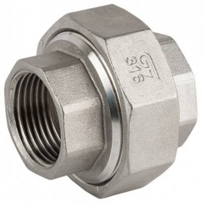 Niplu detasabil cu filet interior Rp 1 1/2&QUOT;, etansare plana, inox AISI 316