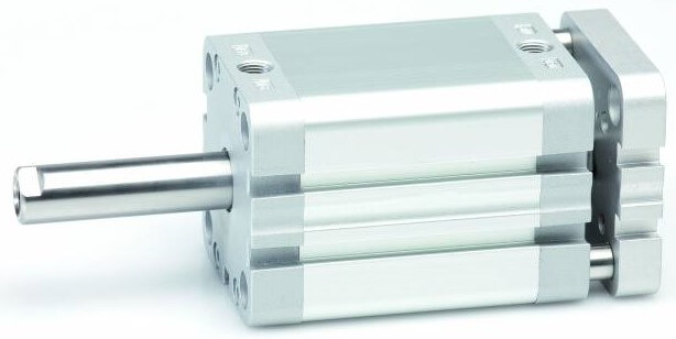 Cilindru compact dubla actiune magnetic anti-rotatie cu tija bilaterala, tija filet interior, ISO 21287