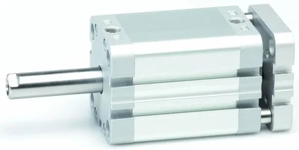 Cilindru compact dubla actiune magnetic anti-rotatie cu tija bilaterala, tija filet interior, ISO 21287