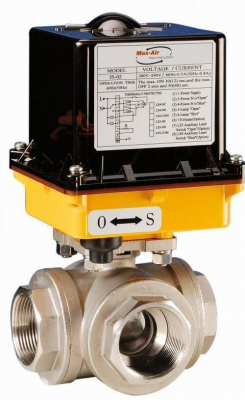 Robinet 3/2 actionat electric 230AC, tip L - INOX
