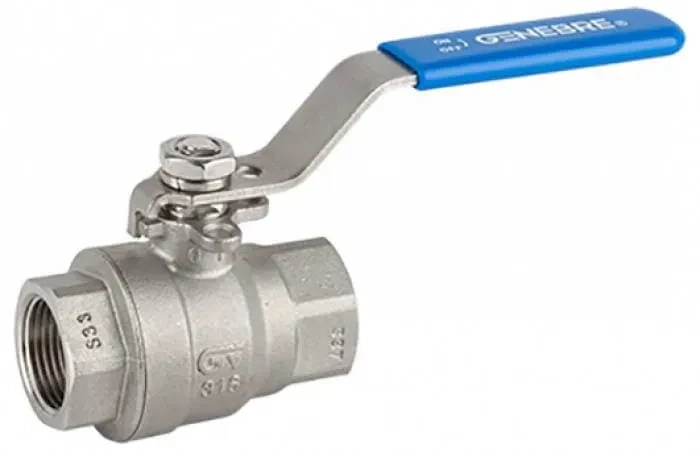 Robineti din inox cu bila, 2 piese, orificiu complet, filete interioare, maneta blocabila, PN 63