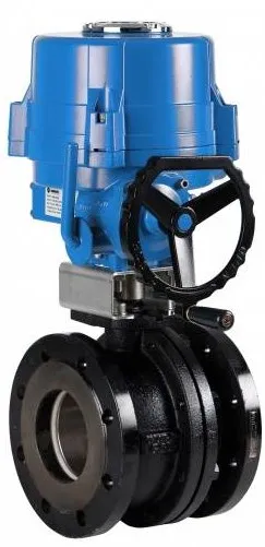 Robinet cu bila, 2 piese, flanse PN16, act. electric