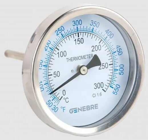 Termometru bimetalic, atac axial, Inox 304