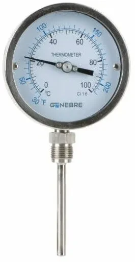 Termometru bimetalic, atac radial, Inox 304