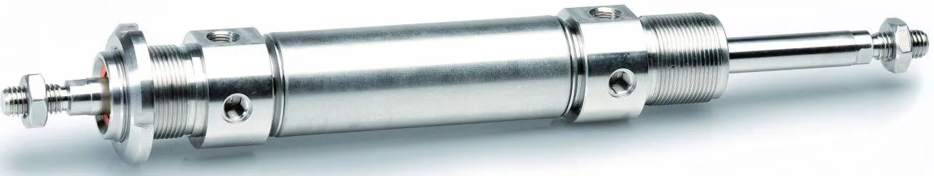 Cilindru rotund sertizat inox dubla actiune magnetic cu tija bilaterala