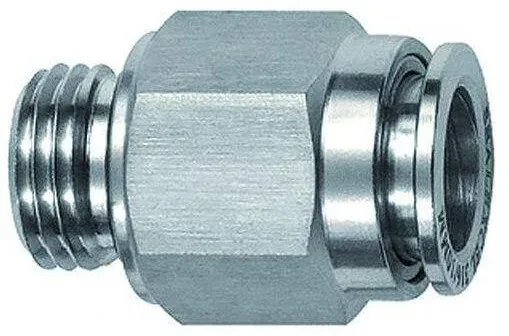 Cupla dreapta push-in, filet cilindric exterior cu O-ring, seria Inox