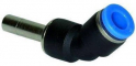 Cupla L 45° push-in 6mm cu adaptor 6mm, POM/alama